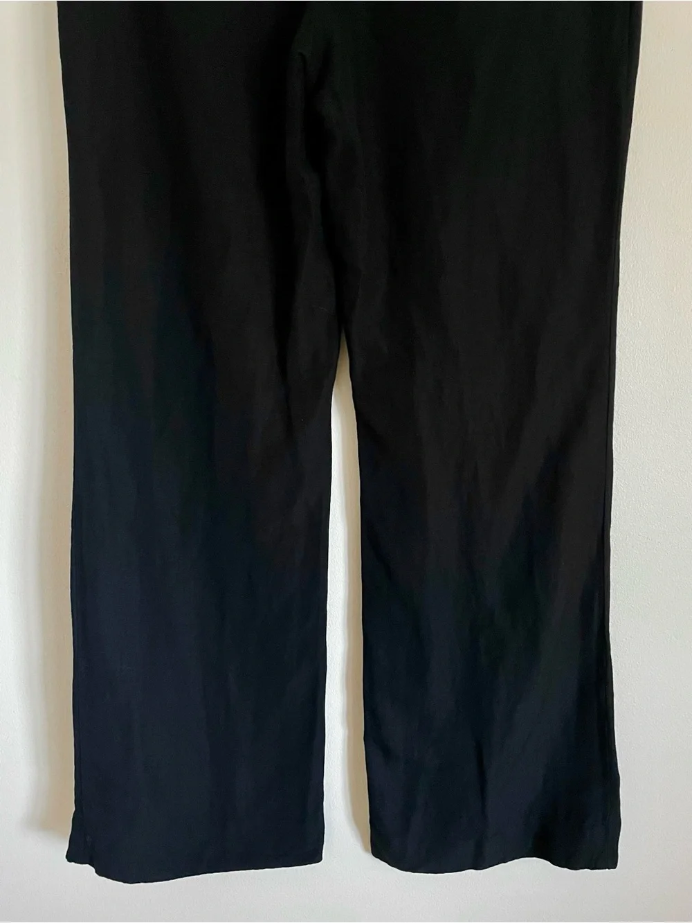 Banana Republic Linen Blend Wide Leg Pant in Black Size 6 EUC Vintage